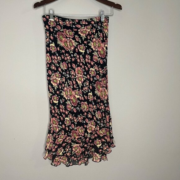 Mango MNG Womens Floral Midi Skirt Size XS Modest Boho Feminine - Picture 2 of 4